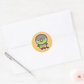 Groenwangparkiet / Ananas Ronde Sticker (Envelop)