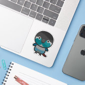 Groenwangparkiet / Turkoois Sticker (Laptop met iPhone)