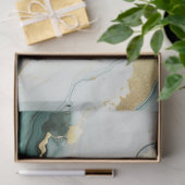 Groenwitte marmeren decoupage tissuepapier (Geschenk)