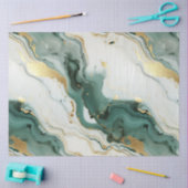 Groenwitte marmeren decoupage tissuepapier (Craft)