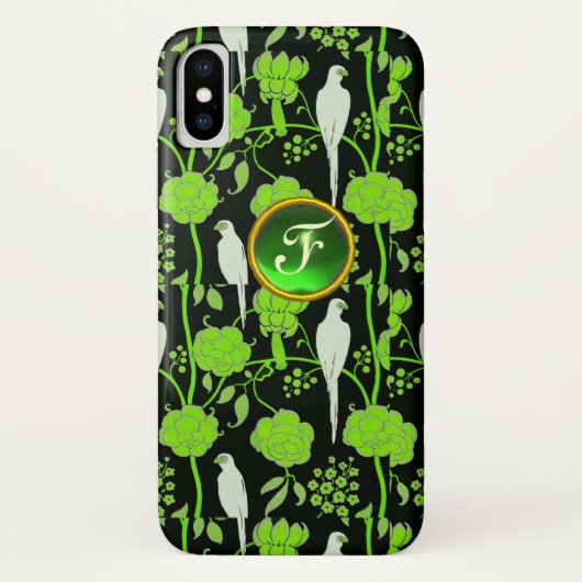 GROENZWARTE ZWART, PARROTS GEMSTONE MONOGRAM Case-Mate iPhone CASE (Achterkant)