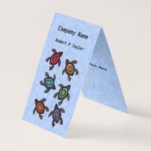 Groep Abstracte schildpadden Blauw Visitekaartje