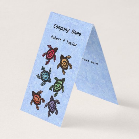 Groep Abstracte schildpadden Blauw Visitekaartje (Voorkant)