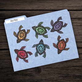 Groep Abstracte schildpadden felgekleurde schelpen Documentenmap