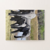 Groep Afrikaanse olifanten voor de waterstok Legpuzzel (Horizontaal)