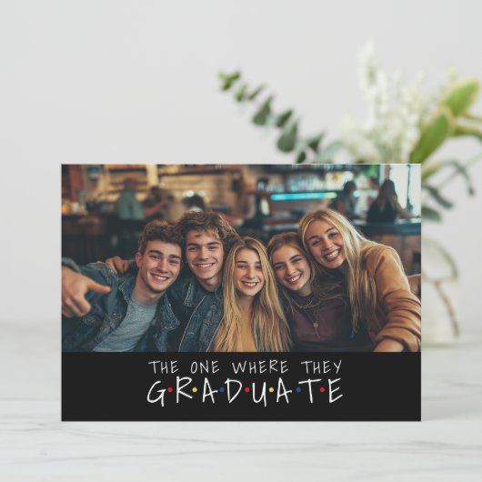 Groep Afstuderen Celebration 1 Pic Meerdere namen Kaart (Staand voorkant)