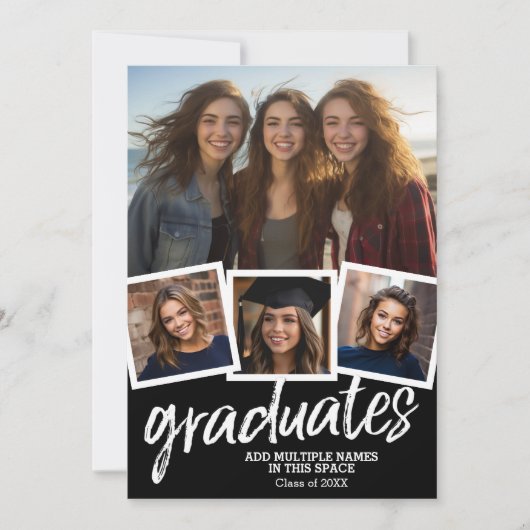 Groep Afstuderen Celebration - 4 foto's Zwart Kaart (Voorkant)