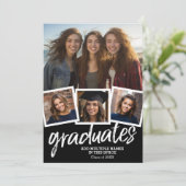 Groep Afstuderen Celebration - 4 foto's Zwart Kaart (Staand voorkant)