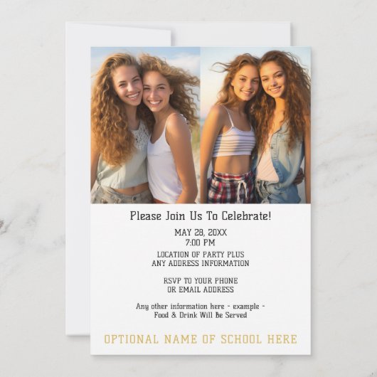 Groep Afstuderen Celebration - Triple Graduates Kaart (Achterkant)