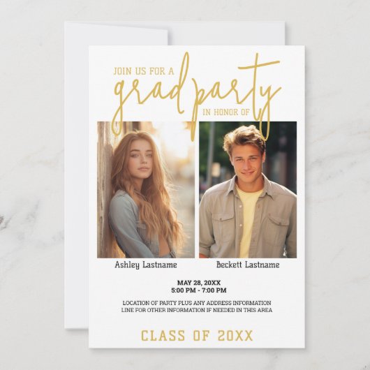 Groep Afstuderen Celebration - Twin 2 Afgestudeerd Kaart (Voorkant)