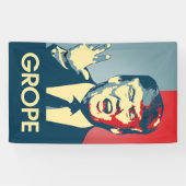 GROEP - anti-trumpropaganda - het grijpen Trump -. Spandoek (Horizontaal)