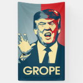 GROEP - anti-trumpropaganda - het grijpen Trump -. Spandoek (Verticaal)
