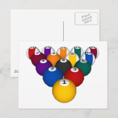 Groep: Billiard Balls: Biljarten: Briefkaart (Voorkant / Achterkant)