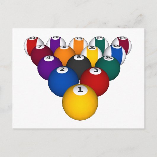 Groep: Billiard Balls: Biljarten: Briefkaart (Voorkant)