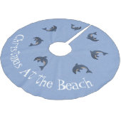 Groep Blauw Wit Springdolfijnen Strand Kerstmis Kerstboom Rok (Gekanteld)