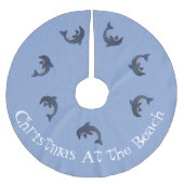 Groep Blauw Wit Springdolfijnen Strand Kerstmis Kerstboom Rok (Voorkant)