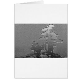 Groep Bonsai-bomen in metaalgrijs