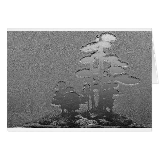 Groep Bonsai Pine Trees in Metallic Silver (Voorkant Horizontaal)