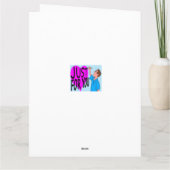 Groep cartoonmensen die vaarwel wuiven kaart (Achterkant)