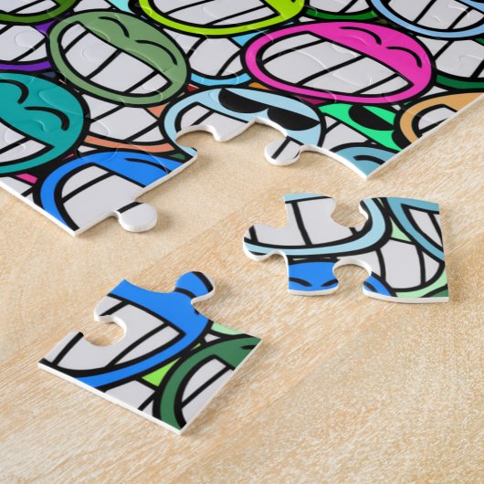 GROEP COOLE GLIMLACHENDE GEZICHTEN LEGPUZZEL (Zijkant)