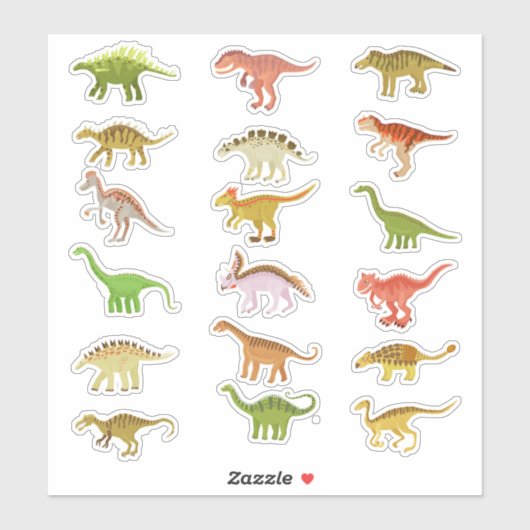 groep dinosaurussen sticker (Vel)