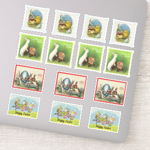 Groep Diverse Paashaas Konijnen Baby Kuikens Ei Sticker