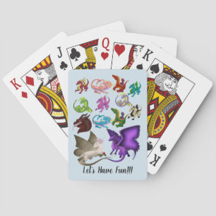 Groep dragons-speelkaarten pokerkaarten