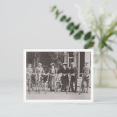 Groep Edwardian fietsers, de vroege jaren 1900 Briefkaart (Staand voorkant)