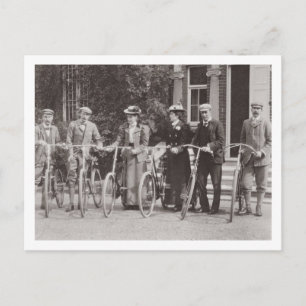 Groep Edwardian fietsers, de vroege jaren 1900 Briefkaart