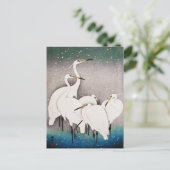 Groep Egrets, Ohara Koson, Japanse kunst Briefkaart (Staand voorkant)