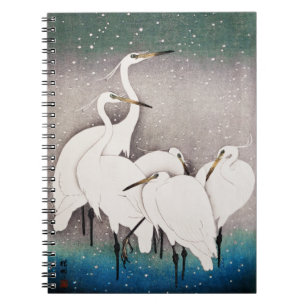 Groep Egrets, Ohara Koson,  Japanse kunst Notitieboek