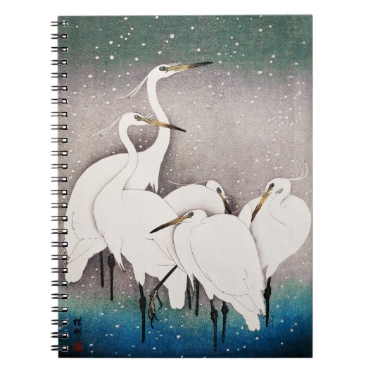 Groep Egrets, Ohara Koson,  Japanse kunst Notitieboek (Voorkant)