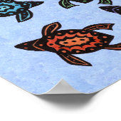 Groep Fantastische Abstracte schildpadden kleurrij Poster (Hoek)