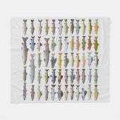 Groep forel, char, grijs, Hucho en Whitefish Fleece Deken (Voorkant (Horizontaal))