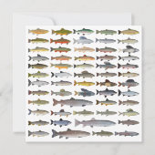 Groep forel, char, grijs, Hucho en Whitefish Notitiekaartje (Voorkant)