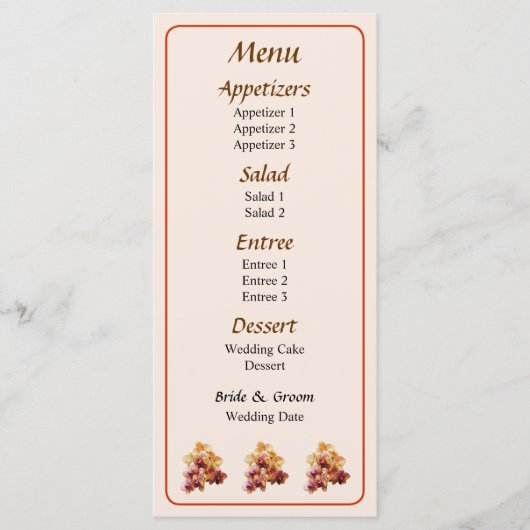 Groep Geel en Magenta Orchids Menu (Voorkant)