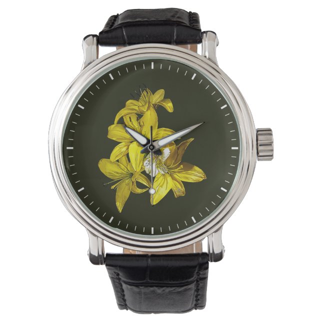 Groep gele lelies horloge (Voorkant)