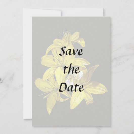 Groep gele lelies save the date (Achterkant)