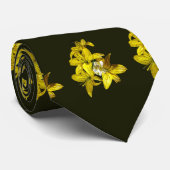 Groep gele lelies stropdas (Opgerold)