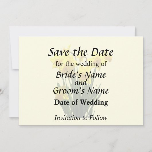 Groep gele narcissen save the date (Voorkant)