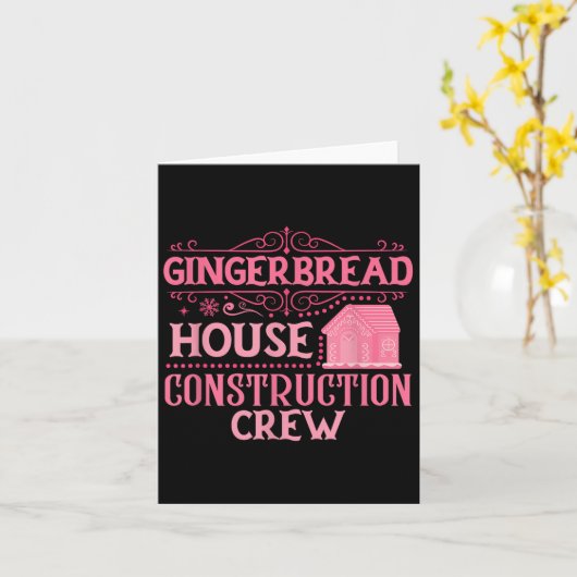 Groep Gingerbread House Crew Kerstkoekje Kaart (Gele Bloem)