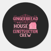 Groep Gingerbread House Crew Kerstkoekje Ronde Sticker (Voorkant)
