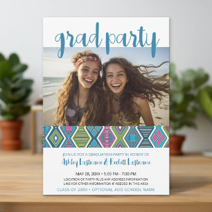 Groep Graduation Party - Kleurrijke Tribal Patroon Kaart