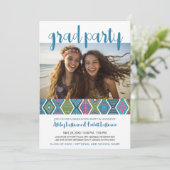 Groep Graduation Party - Kleurrijke Tribal Patroon Kaart (Staand voorkant)