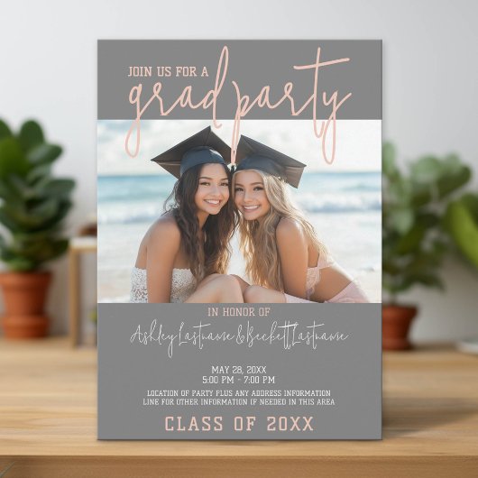 Groep Graduation Party - Twin 2 Afgestudeerden Kaart