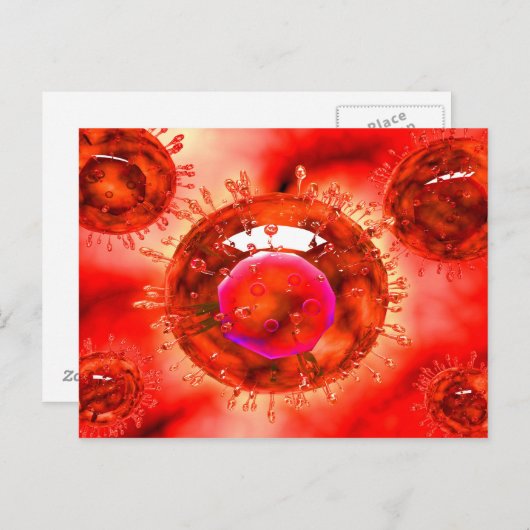 Groep H5N1-virus met Glassy Uitzicht 1 Briefkaart (Voorkant / Achterkant)