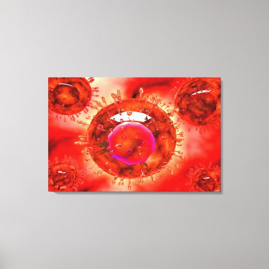 Groep H5N1-virus met Glassy Uitzicht 1 Canvas Afdruk (Voorkant)