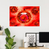 Groep H5N1-virus met Glassy Uitzicht 1 Poster (Thuiskantoor)