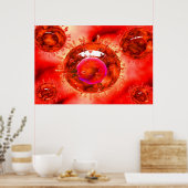 Groep H5N1-virus met Glassy Uitzicht 1 Poster (Keuken)