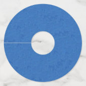 Groep Heldere Kleurrijke Abstracte Vis op Blauw Wijnglaslabel (Achterkant)